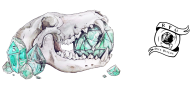 Skull Biting a Dice