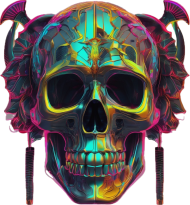 Koszulka Skull Neon