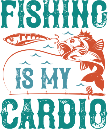 Fishing is my cardio. Kolekcja dla wędkarzy. Wschód Słońca.