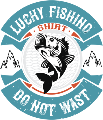 Lucky fishing shirt  do not wast. Kolekcja dla wędkarzy. Wschód Słońca.