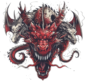 Bluza z Kapturem FullPrint - Dragons (15) - nadruk