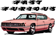 Fast furious t-shirt różowy samochód retro