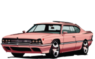 Fast furious t-shirt retro różowy samochód wersja ciemna
