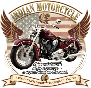 Koszulka Indian Motorcycle – Ride Hard. Live Free. | Dark Biker Style - nadruk