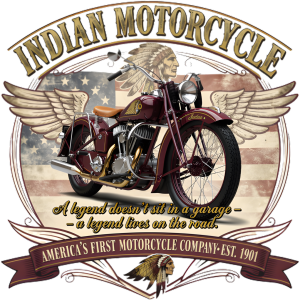 Koszulka Indian Motorcycle – Legenda Żyje na Drodze | Vintage Biker Design - nadruk