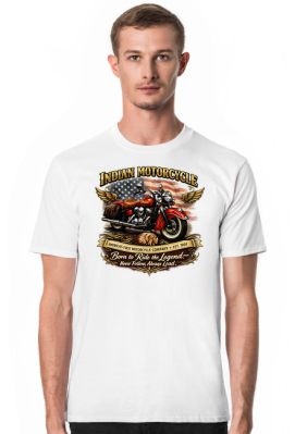 Koszulka Indian Motorcycle – Born to Ride the Legend | Vintage Americana - StarRainbow Artistic Graphics & Design Studio