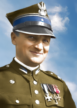 Plakat ze zdjęciem majora Hubala