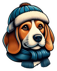 Misza, beagle na zimę