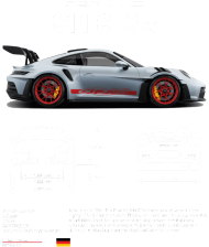 KOSZULKA DAMSKA (CZERŃ) - PORSCHE 911 GT3 RS 992 DANE TECHNICZNE