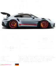 BLUZA DAMSKA (CZERŃ) - PORSCHE 911 GT3 RS 992 DANE TECHNICZNE
