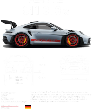KUBEK CZARNY - PORSCHE 911 GT3 RS 992 DANE TECHNICZNE