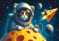 Plakat "Kot astronauta"