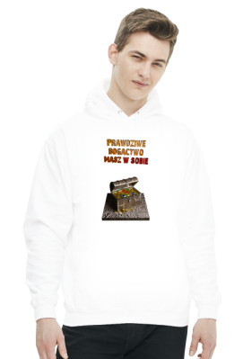 Prawdziwe bogactwo masz w sobie - bluza z kapturem męska - Kocur VIP