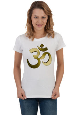 Mantra Om złoty - t-shirt damski - Kocur VIP