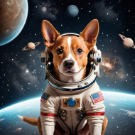pies w kosmosie