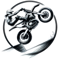 Czapka z Daszkiem typu TRUCKER - Dynamiczna grafika stunt motocross – ekstremalny popis motocyklisty w monochromatycznym stylu