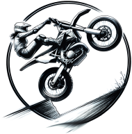 Koszulka Męska ECO - Dynamiczna grafika stunt motocross – ekstremalny popis motocyklisty w monochromatycznym stylu