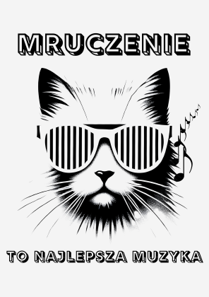 Plakat A2 Pionowy - Symfonia kociego mruczenia - medytacja dla kociarzy