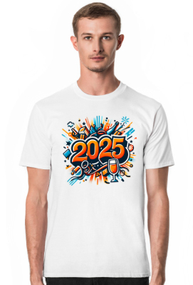 Koszulka męska noworoczna 2025 - ciuchnijmy to razem!