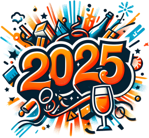 Koszulka męska noworoczna 2025 - nadruk