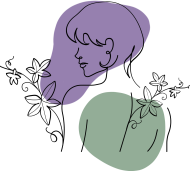 lineart woman flowers