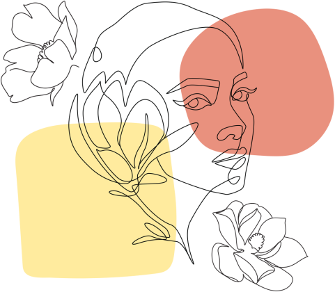 koszulka woman lineart flower