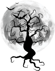 Spooky Halloween Tree in the Fullmoon - Koszulka męska na jesień