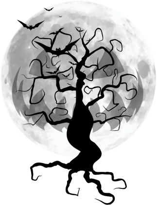 Spooky Halloween Tree in the Fullmoon - Koszulka męska na jesień