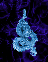 Podkładka pod myszkę Blue flames and dragon Niebieskie płomienie i smok