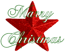 Kubek biały Merry Christmas Wesołych Świąt czerwona gwiazda Zielony napis.