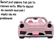 Różowy samochód