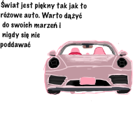 Różowy samochód