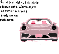 Różowy samochód