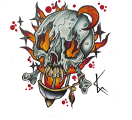 Bluza z kapturem Płonąca wampirza czaszka, Hoodie Flaming vampire skull