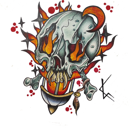 Bluza Płonąca wampirza czaszka, Blouse Flaming vampire skull