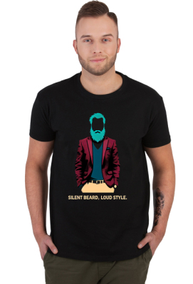 Koszulka męska Silent Beard, Loud Style - Broda Nation