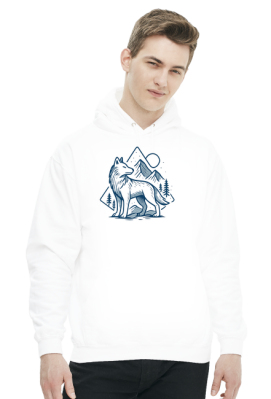 Bluza Wilk i Góry - Minimalistyczna Grafika Natury - MkreativeStore