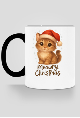 Kubek Kot świąteczny „Meowry Christmas” - MkreativeStore