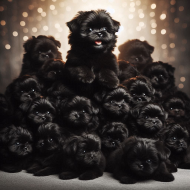 Poduszka jasiek czarne psiaki