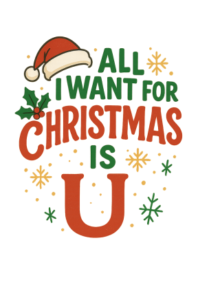 Poduszka ,,All i want for Christmas is u"