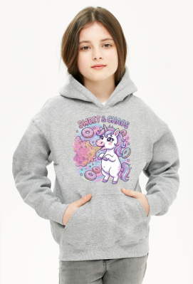 Bluza Hoodie "Sweet & Chaos" Blue – BROKATOWY KICH - DOW BLE - Kolekcja Odkrywcy
