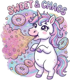Poduszka Fullprint "Sweet & Chaos" – Pączkowa Magia - nadruk