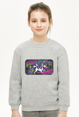 Bluza "Rebel Unicorn" Grey – I DON'T BELIEVE IN HUMANS - DOW BLE - Kolekcja Odkrywcy