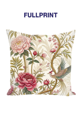 Poduszka Jasiek FullPrint – Piwonie i Ptaki Vintage Premium - Wzoria