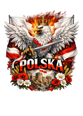 Polska Orzeł – Patriotyczny Złoty Design Premium - nadruk