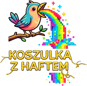Damska Koszulka z Długim Rękawem – Tęczowa Eksplozja Radości (Pixel Art) - nadruk