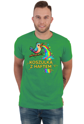 Koszulka Męska – Tęczowa Eksplozja Radości (Pixel Art) - MariDonna90AI