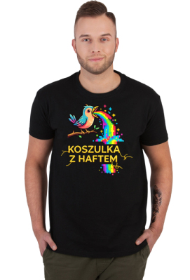 Koszulka Męska – Tęczowa Eksplozja Radości (Pixel Art) - MariDonna90AI