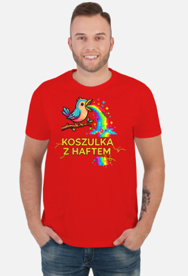 Koszulka Męska – Tęczowa Eksplozja Radości (Pixel Art) - MariDonna90AI