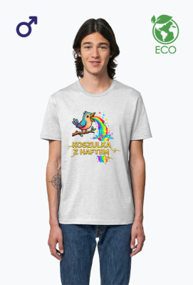 Koszulka Męska ECO – Tęczowa Eksplozja Radości (Pixel Art) - MariDonna90AI